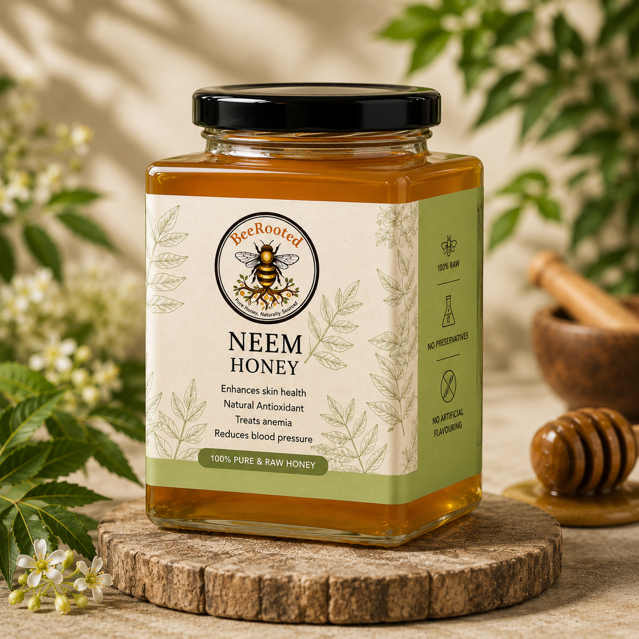 🌿 Neem Honey – BeeRooted Organic Raw Honey
