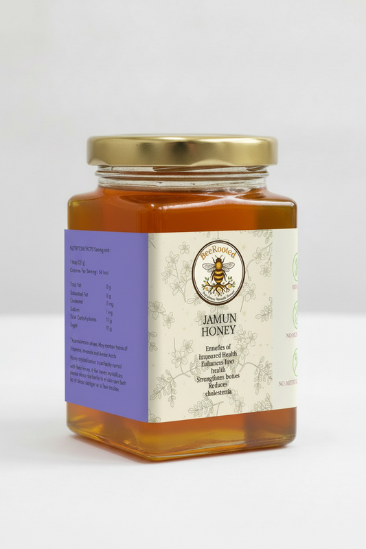 Raw Organic Jamun Honey – BeeRooted Natural Honey Online India