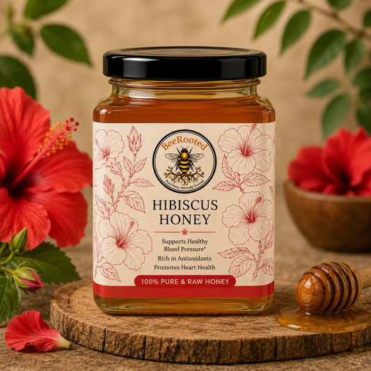 Hibiscus Honey – BeeRooted Organic Raw Honey
