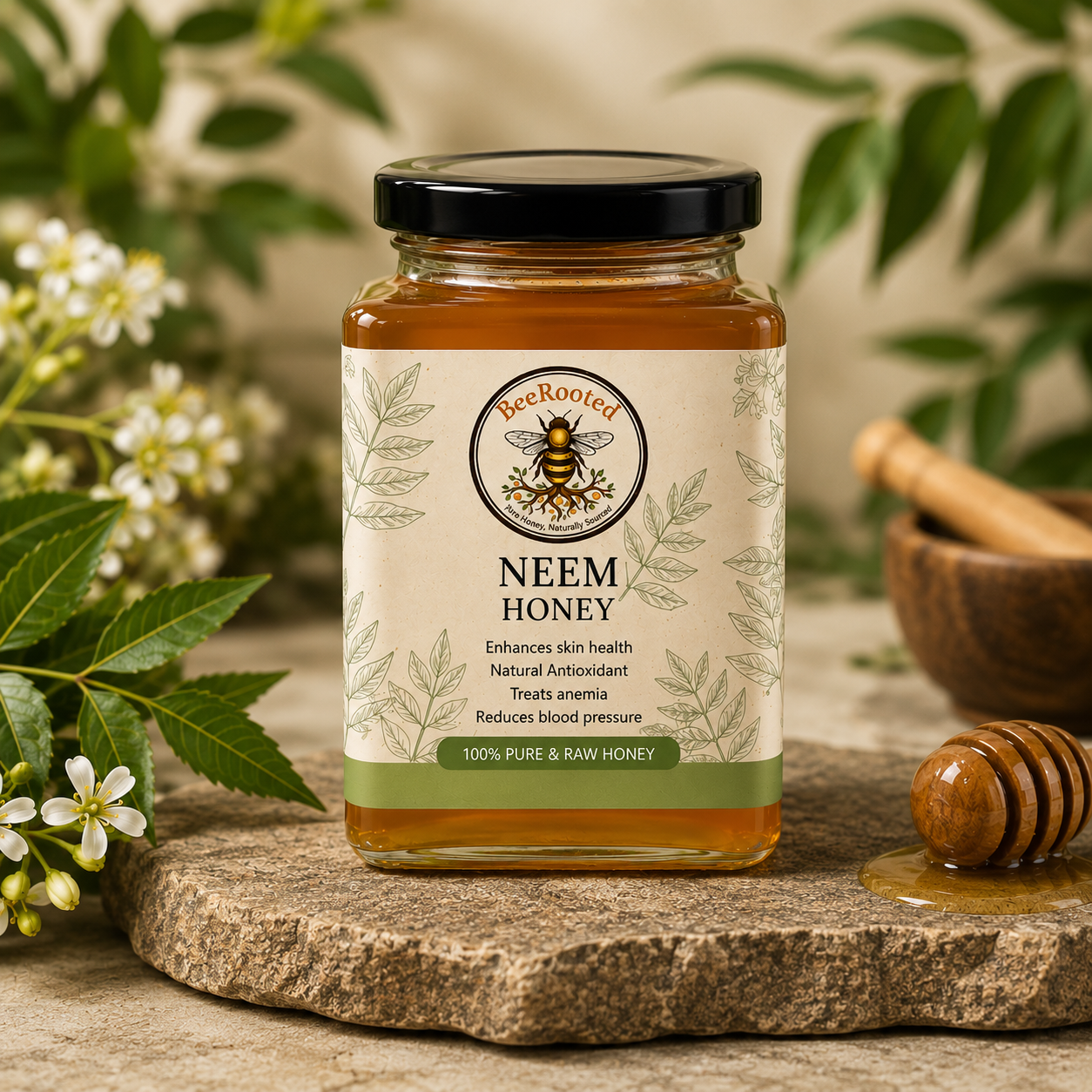 🌿 Neem Honey – BeeRooted Organic Raw Honey