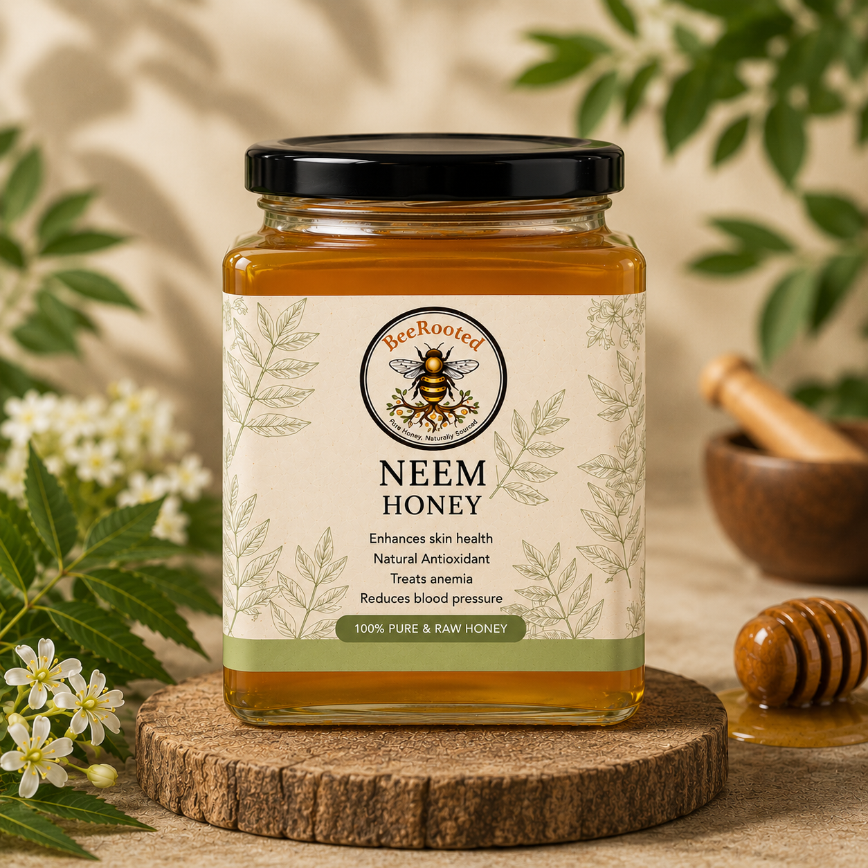 🌿 Neem Honey – BeeRooted Organic Raw Honey