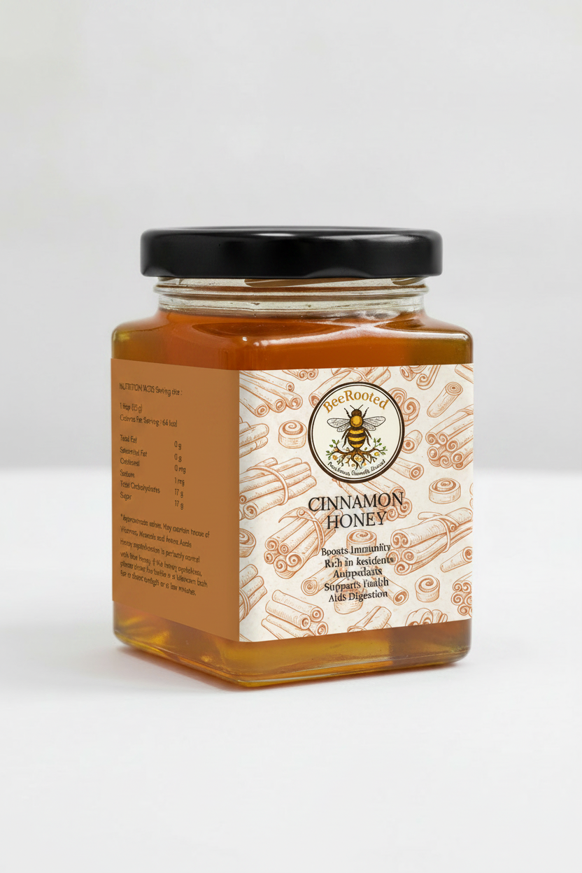 Cinnamon Honey – BeeRooted Organic Raw Honey