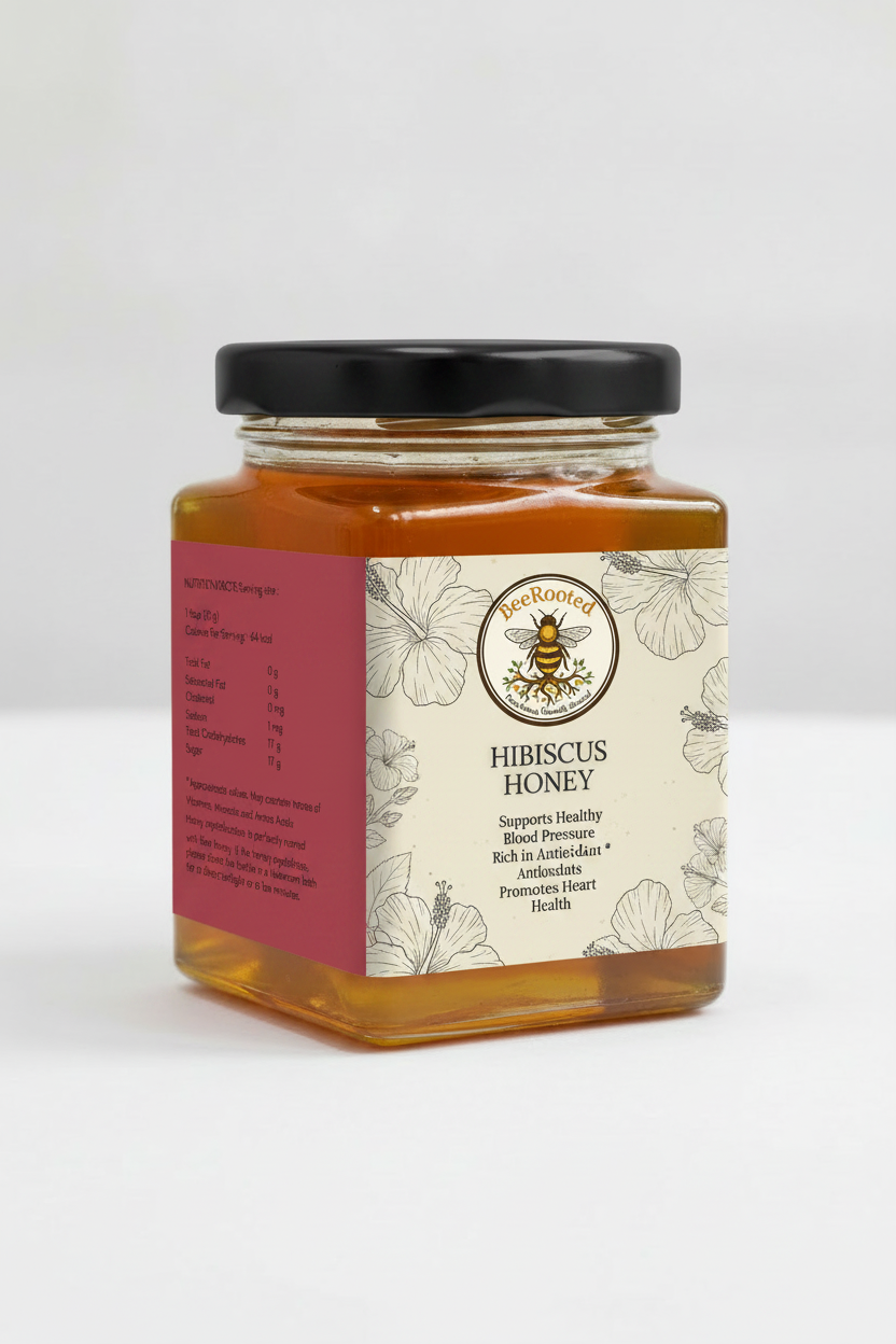 Hibiscus Honey – BeeRooted Organic Raw Honey